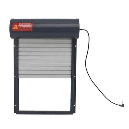Ymiko Solar Powered Automatic Coop Door Opener with Timer & Light Sensor Remote Controlled Poultry House Door for Chickens Ducks Grey
