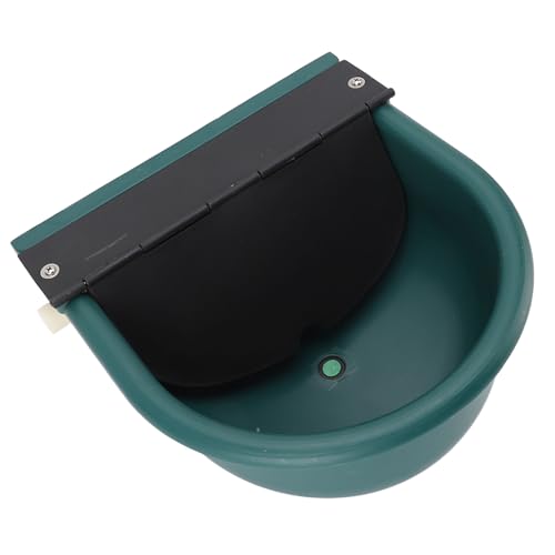 Livestock Water Bowl Automatic Water Feeder with Float Ball Green Plastic Trough 26 X 28 X 14 Cm Large Capacity for Cattle Sheep Horses Farm Use