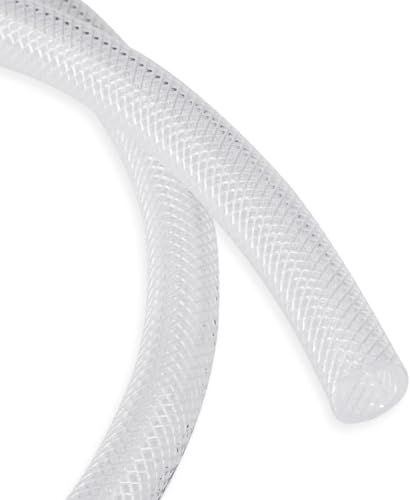 DAVCO 3/4" ID × 100 ft Heavy Duty Braided Clear Plastic Vinyl Tubing, Flexible High Pressure Reinforced PVC Vinyl Tube Hose, Non-toxic, BPA Free - size: 3/4"ID, style: 100 Feet