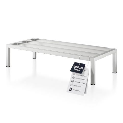 54" x 24" x 12" Aluminum Dunnage Rack – Heavy Duty Floor Storage Stand, NSF for Commercial Use - size: 54"W x 24"D x 12"H