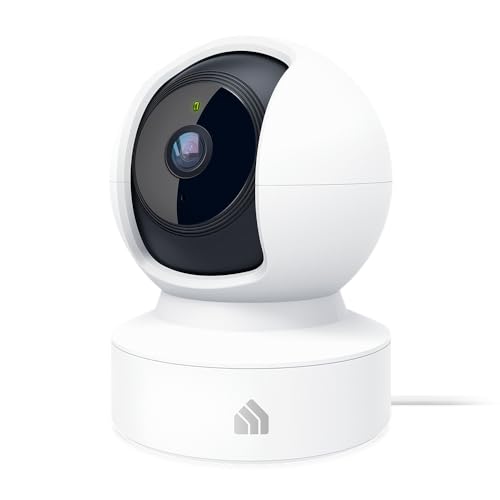 Kasa 2K+ Indoor Pan/Tilt Wired Security Camera - Works as a Baby Monitor & Pet Camera, Motion Detection & Tracking, 2-Way Audio, Night Vision, Subscription-Free Local Storage or Optional Cloud, KC410S - color: White, size: 1 Count (Pack of 1), style: New