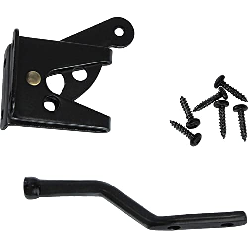 Jake Sales - Single Sided Wood Fence Gate Latch - Black - Marine Grade Powder Coated for Long Lasting Looks and Rust Resistance - size: Single Sided - Each