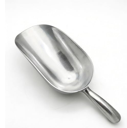 Extra Big Size Aluminum Alloy Utility Scoop, 50~70-Ounce Metal Scoop Livestock Feed Scoop for Any Household Disposing Replacing Litter/Animal Pet Farm Pig Horse Feed Food Shovel(Aluminum Alloy)