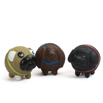 HuggleHounds Assorted Ruff-Tex Latex Ball Dog Toys - Dog Toys Rubber, Puppy Toys, Puppy Essentials, Pool Toy, Heavy Duty Squeaky Ball for Small, Medium & Large Dogs, All Breeds - HuggleMutt 3 Pack - size: Small, style: Variety