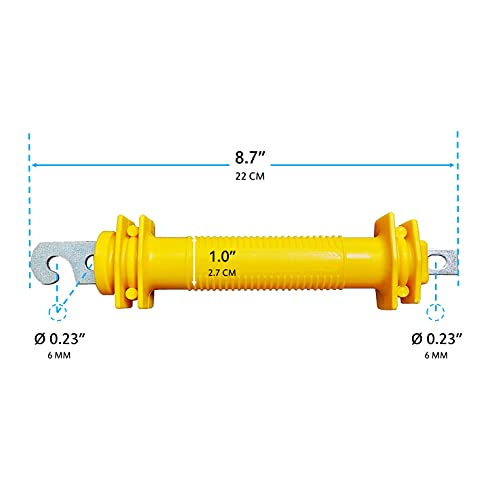 QMARK Electric Fence Gate, Electric Fence Handles, Insulated Plastic Handle, Rubber Gate Handle 6 Pack- Yellow