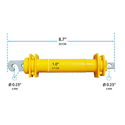 QMARK Electric Fence Gate, Electric Fence Handles, Insulated Plastic Handle, Rubber Gate Handle 6 Pack- Yellow