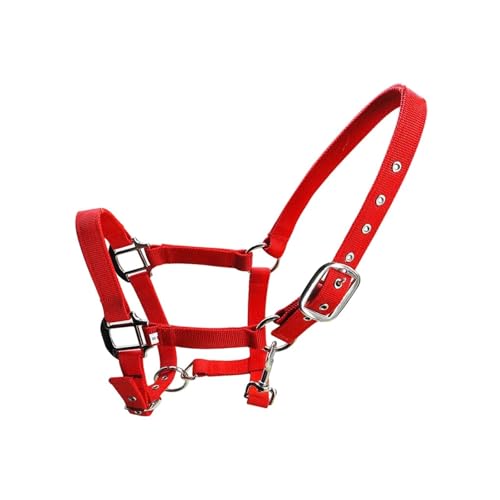 Cattle Halter Padded Halter Pony Bridle Head Collar Adjustable Horse Supplies Professional Soft Headstall(Red,X-Large) - color: Red, size: X-Large