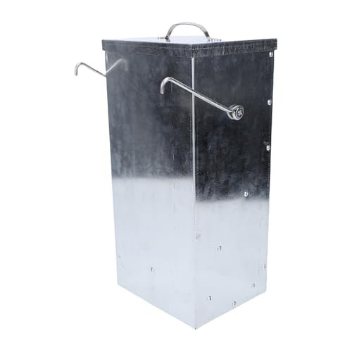 Focket Rabbit Feeder, Large Capacity Rain Proof Galvanized Metal Feeder, Outdoor Poultry with Rain Cover for Yard Garden