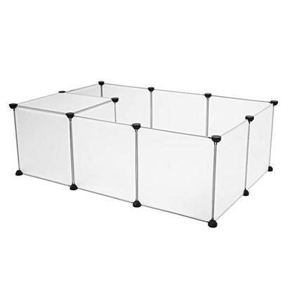Pet Playpen Portable Large Plastic Yard Fence – DIY Small Animal Kennel with Modular Panels, Indoor/Outdoor Puppy Crate Tent for Rabbits, Guinea Pigs, Hedgehogs – Easy Assembly
