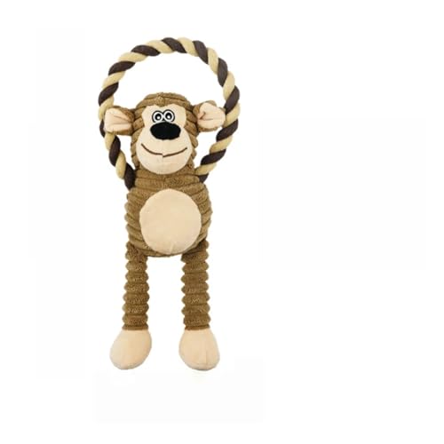 Pet Bite Resistant Teeth Grinding Pet Plush Toy Interactive Dog Toy - color: Brown Monkey