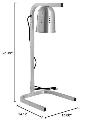 Kratos Commercial Countertop Food Heat Lamp|Freestanding Single Bulb Warmer | Silver Countertop Heat Lamp for Food |120V, 250W | Adjustable Height Design | ETL Certified (31M-001) - size: 1 Bulb-Silver