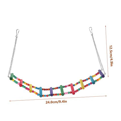1Set Creative Chicken Chewing Foraging Plaything with Hanging Ladder Beads Movable Hook for Chickens for Coop Entertainment