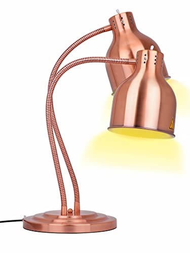 Food Warmer Lamp Heat Lamp with Bulbs for Food Heating Lamp Commercial Food Buffet Warmer Lamp Restaurant Food Service - color: Red Copper