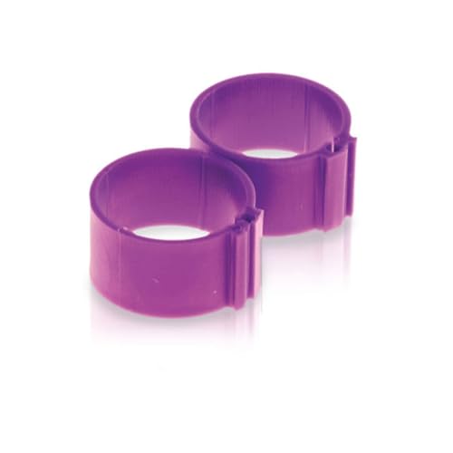 Hatching Time Poultry Leg Bands 12 mm Purple Pack of 25 with Zip Connection for Chickens Ducks Turkeys and Medium Large Birds - color: Purple, size: 12 mm