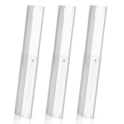 Universal Stainless Steel Adjustable Grill Heat Plates Heat Tents Heat Shields Grill Burner Cover,Compatible with Weber, Charbroil, Brinkmann, Chargriller etc.,Extends from 11.75" up to 21" L,3 Pack - size: 3-Pack