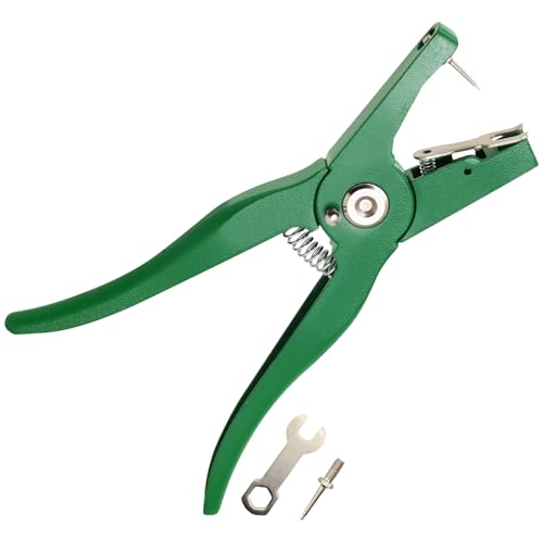 Universal Livestock Ear Tag Applicator Green Livestock Ear Tag Pliers，Durable Metal Animal Tagging Tool for Cattle Cow Pig Sheep Goat Livestock