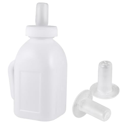 3-Pack Plastic Lamb Feeding Bottle with Silicone Teats for Newborn Lambs Sturdy Easy to Clean Feeding Supplies