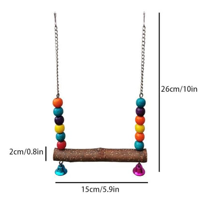 Bird Perch Toy, Natural Wooden Stand for Chick, Handmade Chicken Coop Swing for Training, Chicken Coop Accessories for Lovebird, Conure, Cockatiel, Parrot, Hens,Bird (S) - size: S