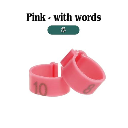 200 Pcs 16Mm Chicken Duck Leg Rings with Number Animal Identification Tool for Poultry Sign Foot Loop Buckle Clip Farm Supplies(S-Pink) - color: S-Pink