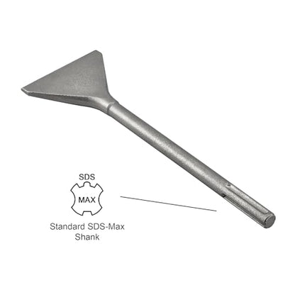 4-1/2 Inch Wide Tile & Thinset Scaling Chisel SDS-Max Shank 4.5" x 14" Thinset Scraper and Floor Scraper Works with 3/4" Shank SDS-Max Rotary Hammers and Demolition Hammers