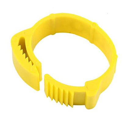 100 Pieces Chicken Foot Rings Leg Rings Clip on Bands Numbered Adjustable Ankle Markers Suitable for Turkey, Yellow - color: Yellow