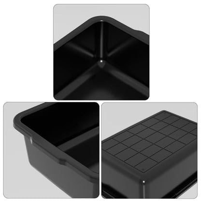 Xyskin 4 Pack 23 L Commercial Bus Tubs, Large Rectangle Dish Tub, Restaurant Bus Pans, Black - size: 23L-4 Packs