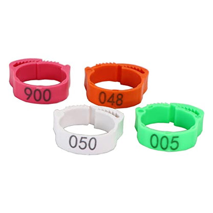 100 Pieces Chicken Foot Rings Identification Leg Bands Numbered Clip Rings Adjustable Reusable Ankle Markers Suitable for Farm Birds, Green - color: Green