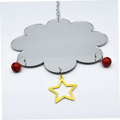 Hanging Chicken Mirror with Hook Bird Accessory for Pet Chickens and Parrots Durable Design to Enhance Play and Intellectual Development