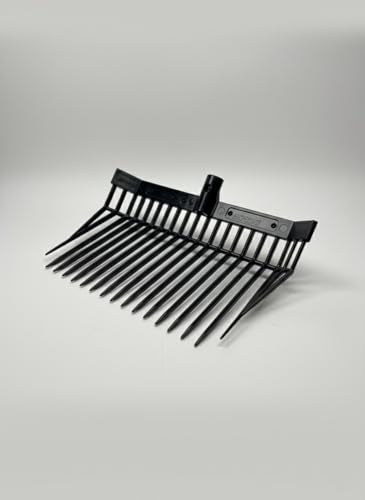 (1) Heavy-Duty Polycarbonate Manure Fork Head (.9" Hole) , Black, USA-Made, Lightweight Replacement Pitchfork Scoop for Stable Cleaning
