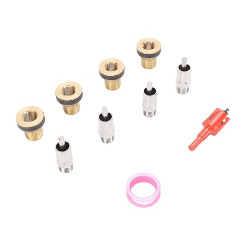 Pssopp Nipple Waterer Kit, Stainless Steel Automatic Waterer with Hole Cutter, Water Efficient Livestock Hydration for Swine Sheep Goat Poultry (Style 1)