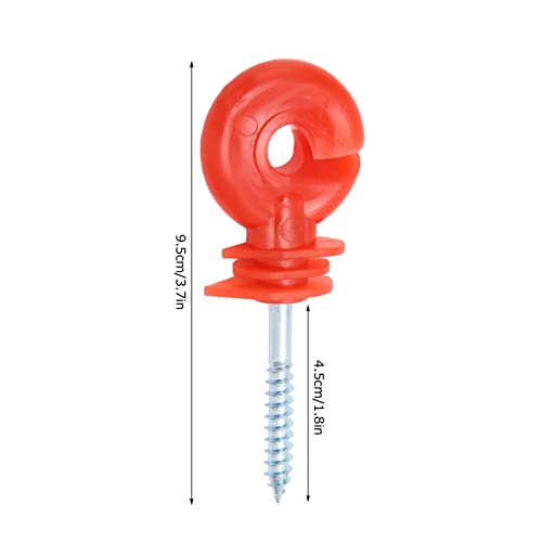 50PCS Fence Insulator, 9.5 X 4.5cm Electric Fence Insulator Screw, Insulator Fence Ring Post Wood Post Insulator, Sun Protection, Rain Protection, Strong and Durable for Electronic Fence