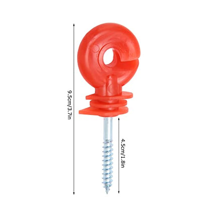 50PCS Fence Insulator, 9.5 X 4.5cm Electric Fence Insulator Screw, Insulator Fence Ring Post Wood Post Insulator, Sun Protection, Rain Protection, Strong and Durable for Electronic Fence
