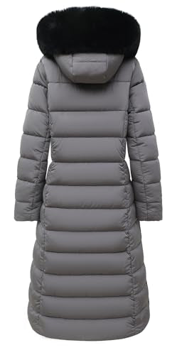 MOERDENG Women's Waterproof Long Winter Coat Thickened Down Alternative Jacket Warm Puffer Jacket Parka - color: Darkgrey, size: Medium