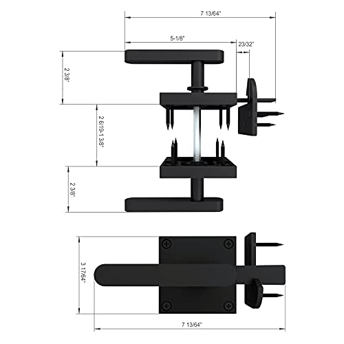 JUBEST Double Side Gate Latch, Heavy Duty Swinging Door Latch Gate Hardware for Left Inswing Outdoor Fence, Wooden Gates, Pool Gate, Backyard, Garden - size: GL01