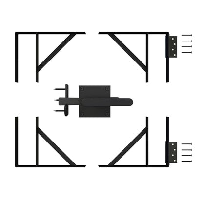 DIYHD Heavy Duty Anti-Sag Gate Kit with Right-Opening Latch, Adjustable Bracket Gate Frame Hardware for Wooden Fence or Patio, Fits 24"-60" Wide, Works with 2x4 Lumber (Wood Not Included) - size: Kit + Right Open Latch