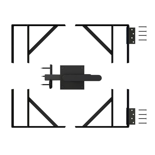 DIYHD Heavy Duty Anti-Sag Gate Kit with Right-Opening Latch, Adjustable Bracket Gate Frame Hardware for Wooden Fence or Patio, Fits 24"-60" Wide, Works with 2x4 Lumber (Wood Not Included) - size: Kit + Right Open Latch