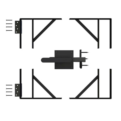 DIYHD Heavy Duty Anti-Sag Gate Kit with Left-Opening Latch, Adjustable Bracket Gate Frame Hardware for Wooden Fence or Patio, Fits 24"-60" Wide, Works with 2x4 Lumber (Wood Not Included) - size: Kit + Left Open Latch