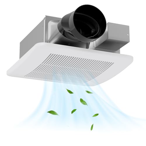COSTWAY Bathroom Exhaust Fan, 50/80/110 CFM Ceiling Mount Exhaust Ventilation Fan w/Pick-A-Flow, Energy Star Bath Vent Fan w/Metal Housing, 4 Inches Duct, 0.3/0.8/1.5 Sones Quiet Operation, White - size: 50/80/110 CFM