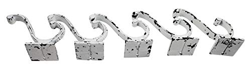 Iron Scroll Coat Hooks - Wall Mounted Rustic Farmhouse Cast Iron DIY Coat Towel Hat Scarf Bag Hook - 5 Pack (Antique White) - style: Scroll (Antique White)
