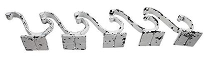 Iron Scroll Coat Hooks - Wall Mounted Rustic Farmhouse Cast Iron DIY Coat Towel Hat Scarf Bag Hook - 5 Pack (Antique White) - style: Scroll (Antique White)