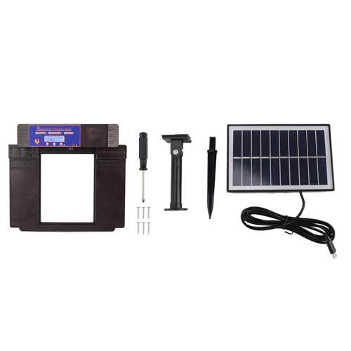 Automatic Chicken Coop Door, Lightweight Durable Solar Powered with Timer and Infrared Anti Pinch Sensor, for Poultry Coop Chicken Duck Goose (Dark Brown) - color: Dark Brown