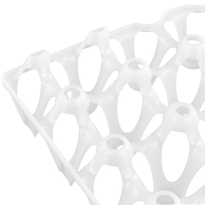 SINJEUN 15 Pack Plastic Egg Tray, 30 Cells Plastic Egg Flats, Stackable Egg Crates Holder for Storing, Sorting, and Shipping Eggs, White