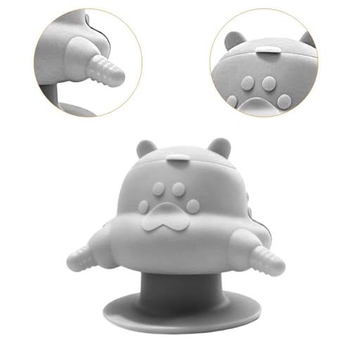 Puppy Feeder with Four Feeding Station Silicone Nursing Bottle Bowl Dispenser Soft Texture Device Suitable for Multiple Pets Breeders Home, Gray - color: Gray