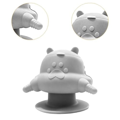 Puppy Feeder with Four Silicone Nursing Bottle Feeding Station Bowl Dispenser Multifunctional and Easy Cleaning Suitable for Breeders Pet, Gray - color: Gray