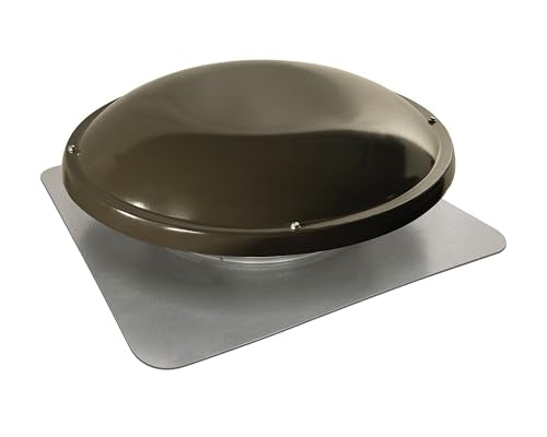 Master Flow GAF 1000 CFM Weathered Wood Power Roof Mount Attic Vent with Thermostat Controller (PT6): Efficient Ventilation & High Airflow Capacity for attic spaces upto 1,600 sq ft - ERV4WW - color: Weathered Wood