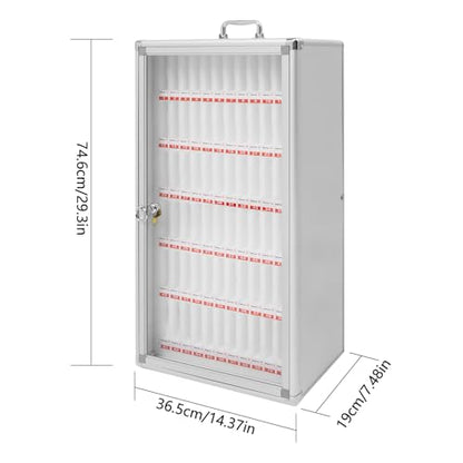 72 Slots Aluminum Alloy Pocket Chart Storage Cabinet,Cell Phones Storage Cabinet,Wall-Mounted with a Locked,Can be Carried by Hand