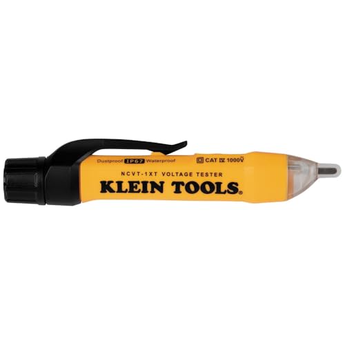 Klein Tools NCVT1XT Voltage Tester, Non-Contact Low Voltage Test Pen, 70V to 1000V AC, Durable IP67 Tester is Dustproof and Waterproof