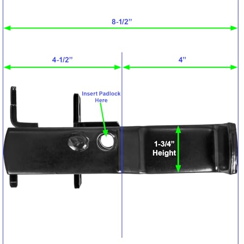 Black 3" Fulcrum Latch Single Gate Fulcrum Latch. Fits 1-5/8" or 1-7/8" Gate Frame. Latches to 3" Post. Powder Coated for Corrosion Protection. - size: BLACK 3"