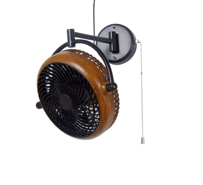 Vento VIVI-DC 10 In. Wall Mount Swivel fan with Folding Arm (Walnut) - color: Walnut