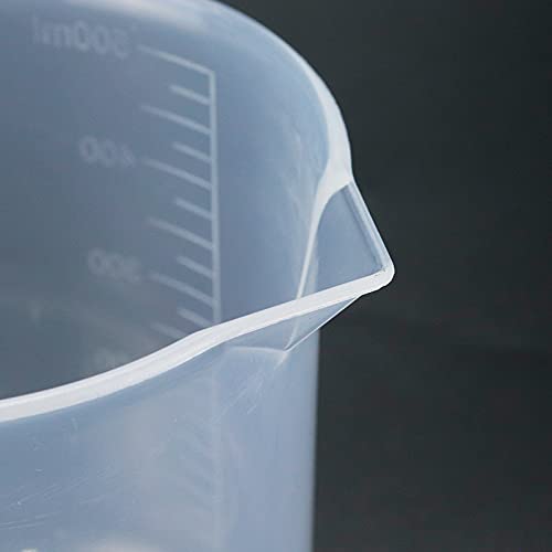 Antrader Plastic Measuring Cup,Scientific Graduated Beaker,Clear,500ml,1Pcs | PP Transparent Kitchen And Laboratory Beaker,Lightweight,Reusable - size: 500ml